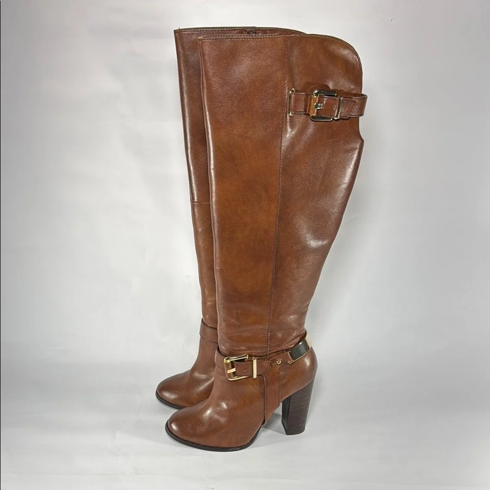 Aldo Brantingham Brown Knee-High Leather Boots 7.5 - Picture 4 of 10